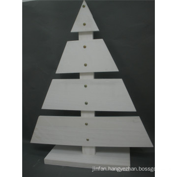 High Quality Christmas Wooden Tree in White Color Outdoor Display